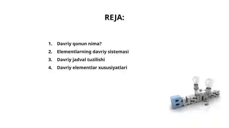 Davriy qonun va elementlar davriy sistemasi 2