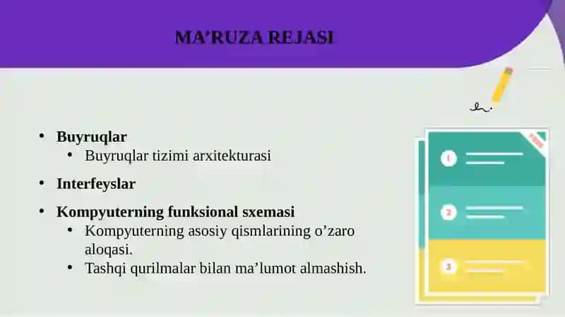 Buyruqlar tizimi arxitekturasi 2