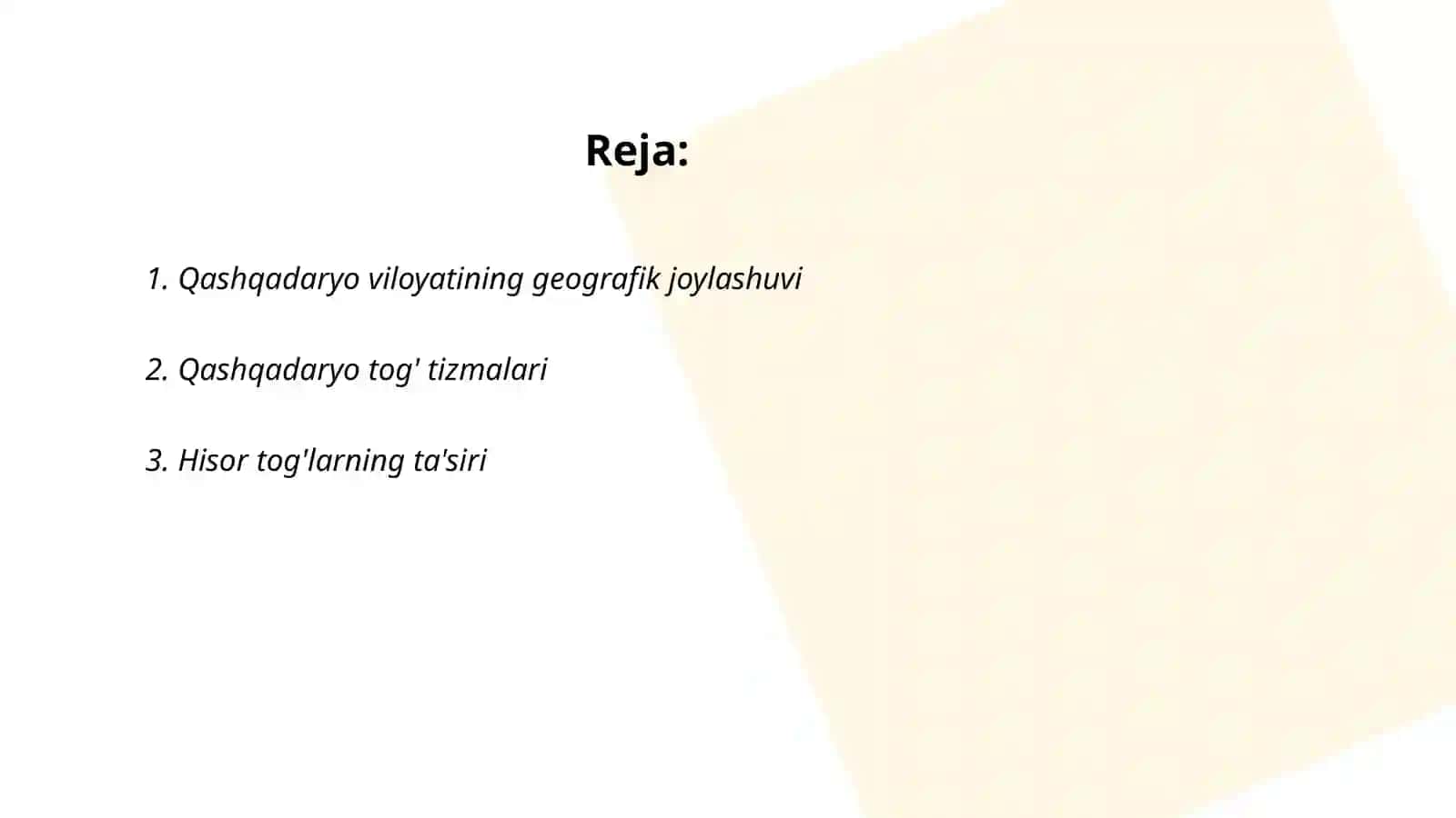 Qashqadaryo viloyati orografiyasi 2