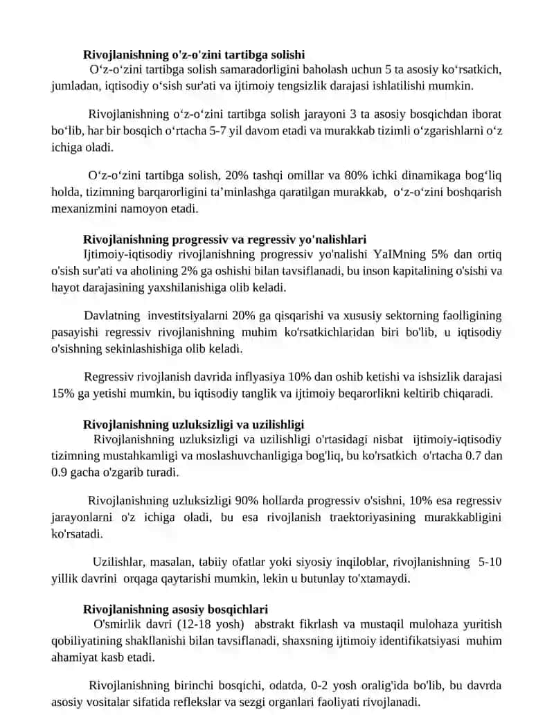 Rivojlanishning umumiy qonunlari va katigoryalari 2