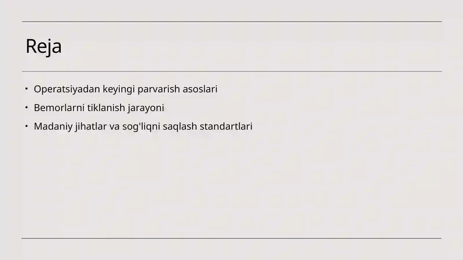 Xirurgik bemorlarni operatsiyadan sòngi davrda parvarish qilish qoidalari va usullari 2