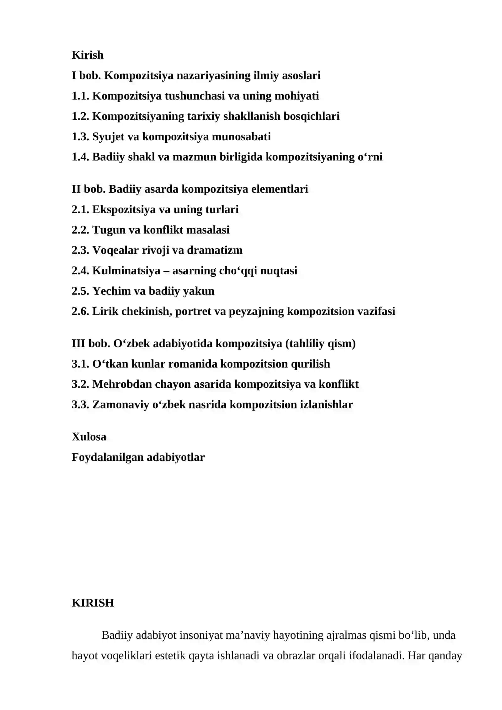 Badiy asar kompozitsiyasi 2