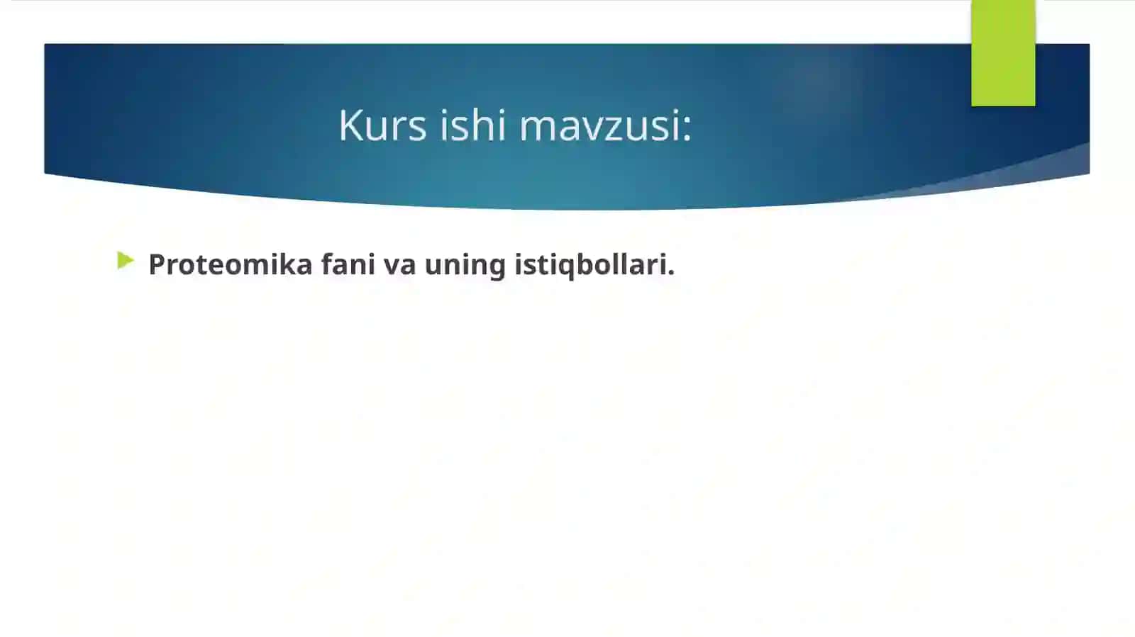 Proteomika fani va uning istiqbollari 2