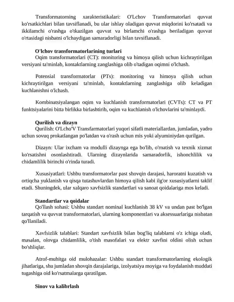 O’Lcho’V Transfarmatorlari 2