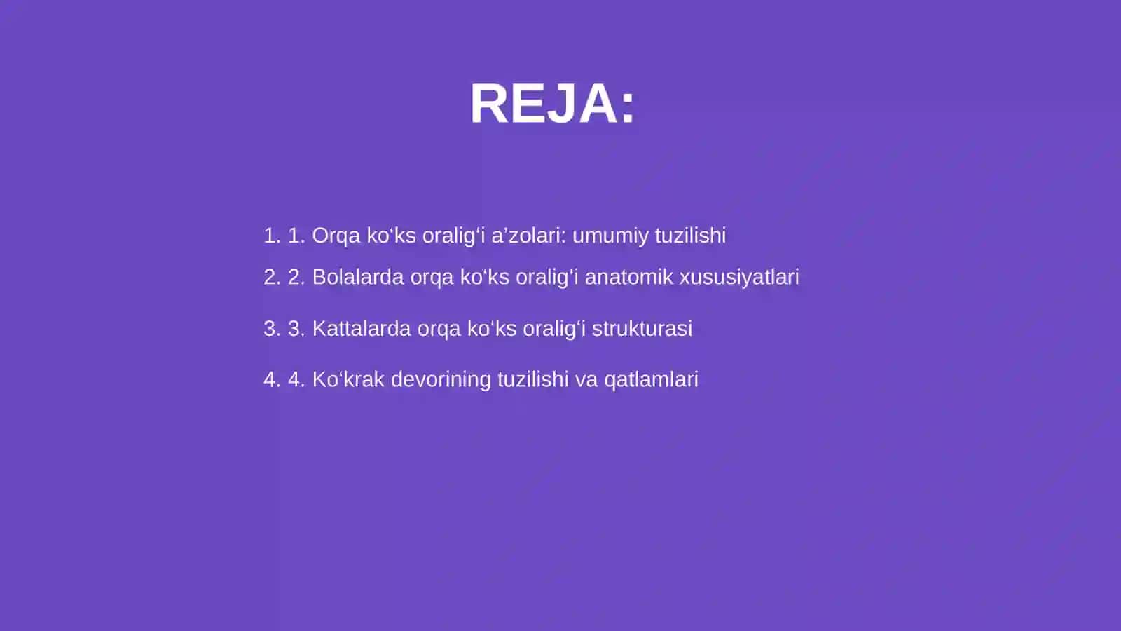 Orqa ko‘ks oralig‘i a’zolari klinik anatomiyasi 2