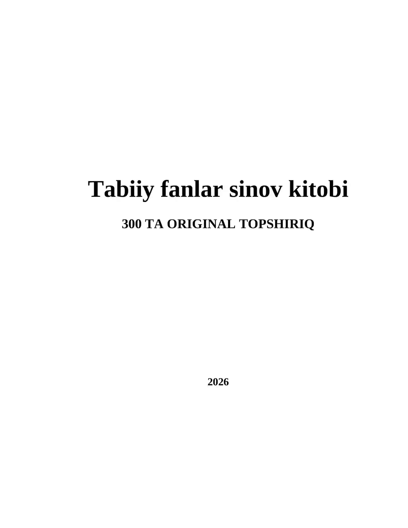 Tabiiy fanlar sinov kitobi 2