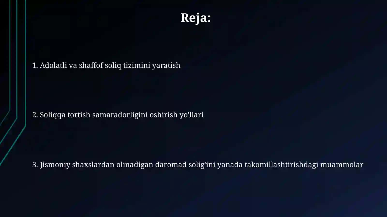 Jismoniy shaxslardan olinadigan daromad solig'ini yanada takomillashtirish masalalari 2