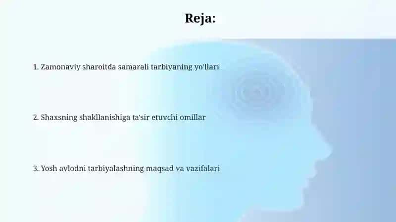 Yosh avlod tarbiyasining maqsad va vazifalari shaxs rivojlanishiga taʼsir etuvchi omillar 2
