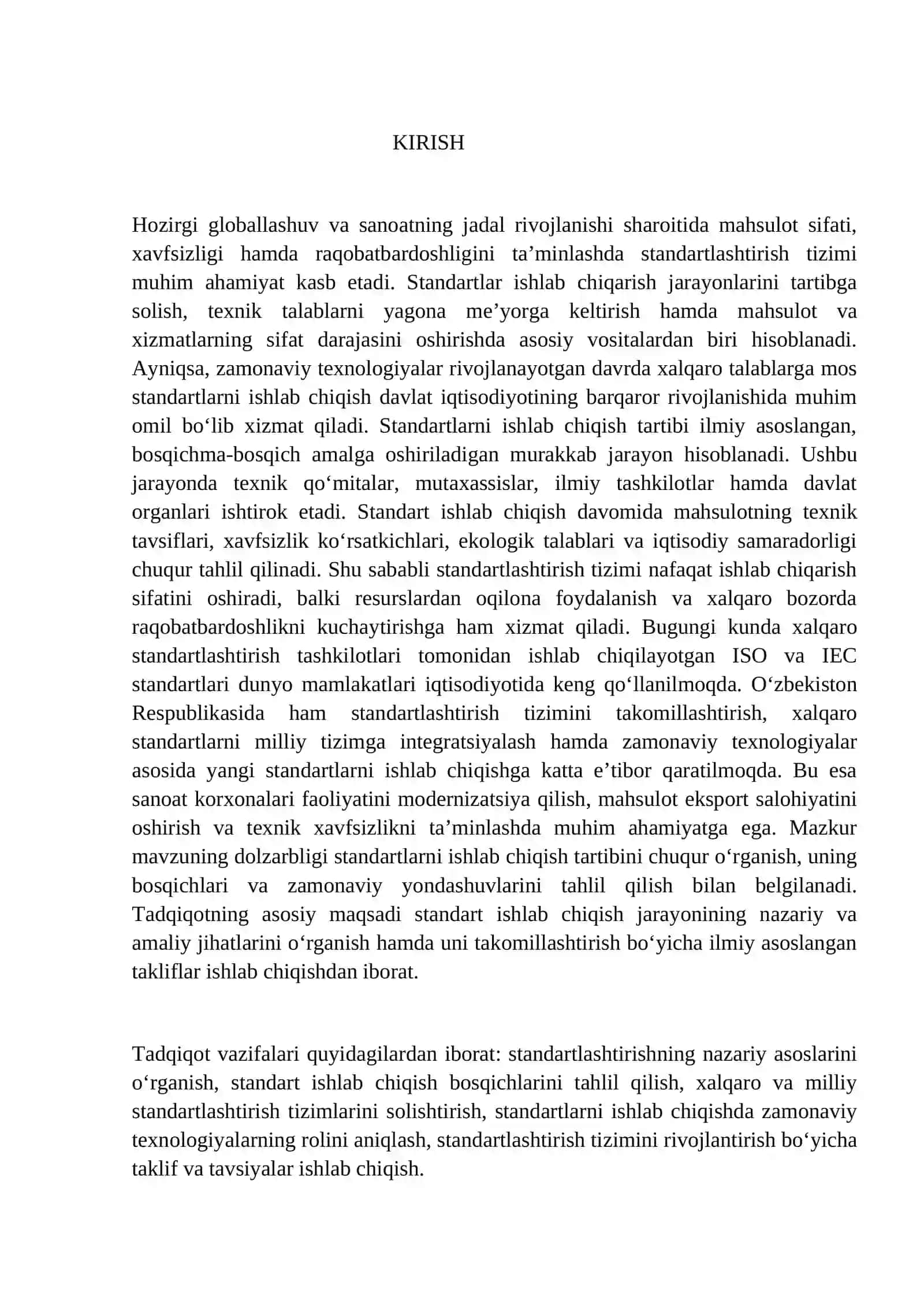 Standartlarni ishlab chiqish tartibi 2