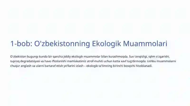 Ekologik Ta'lim: Kelajak Uchun Ongli Avlodni Tarbiyalash 2