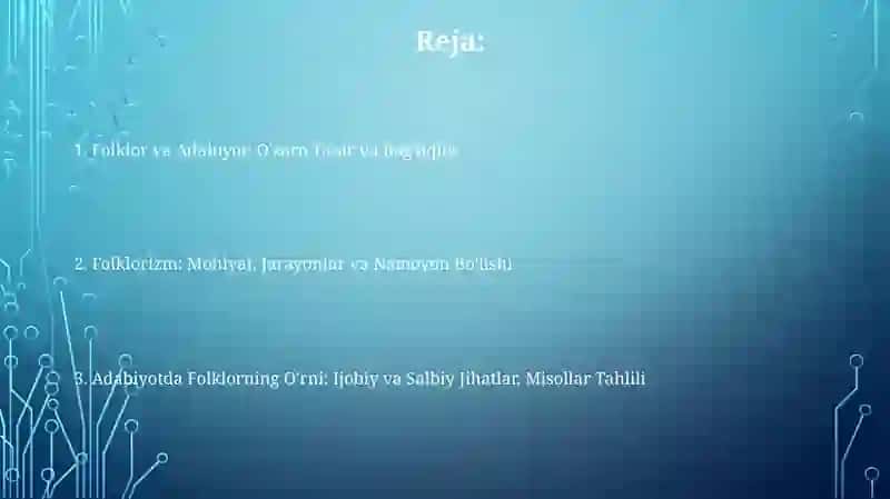 Folklor va Adabiyot: O'zaro Ta'sir va Bog'liqlik 2