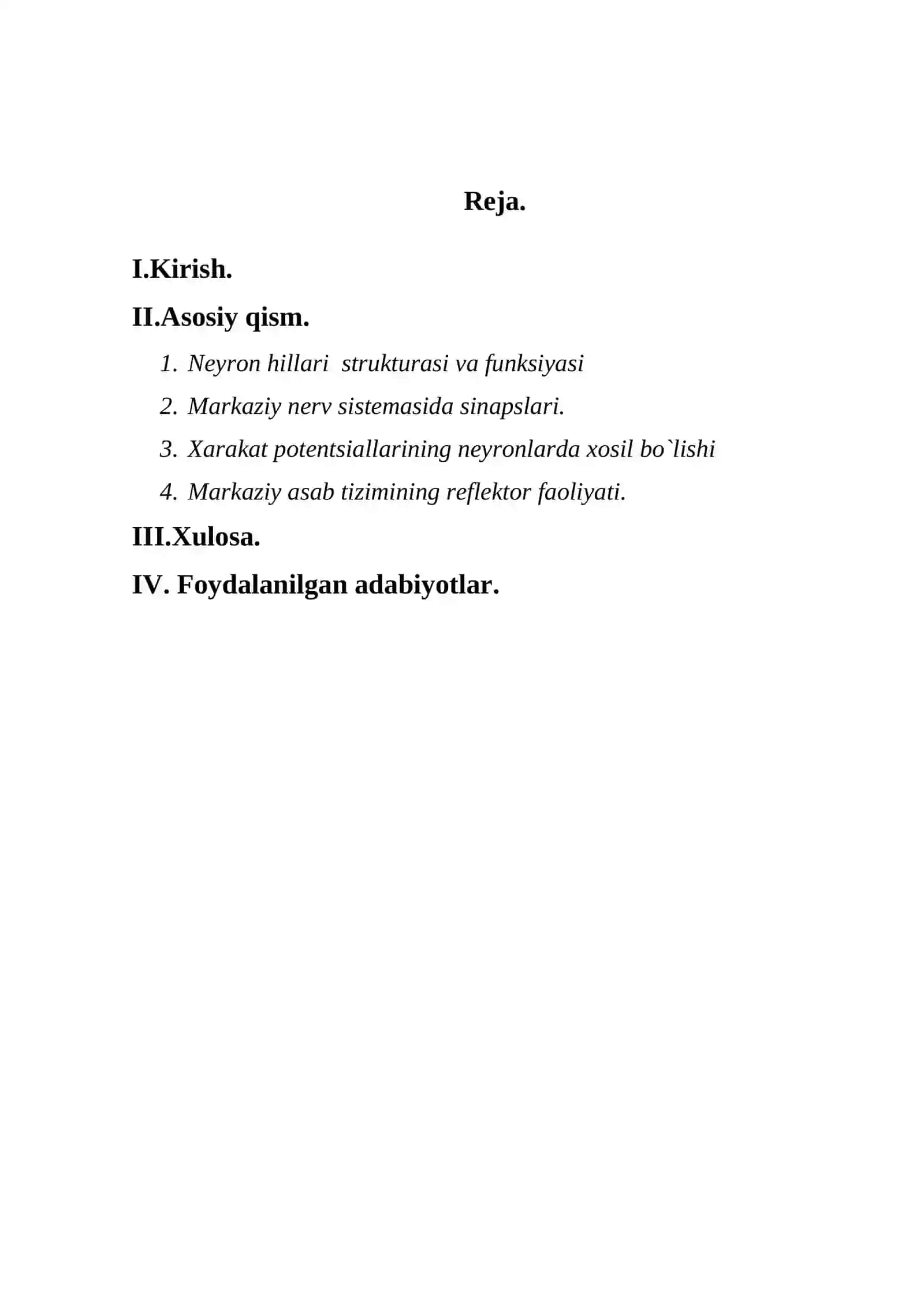 Asab tizimning umumiy Fiziologiyasi 2