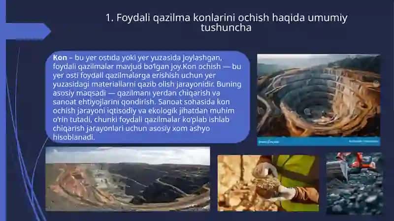 Foydali qazilma konlarini ochishning sxemasi 2