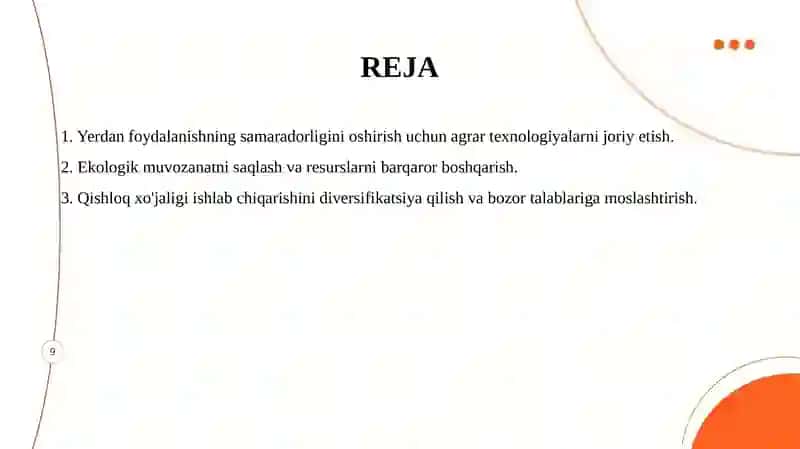 Yerdan foydalanishning samaradorligini oshirish uchun agrar texnologiyalarni joriy etish 2