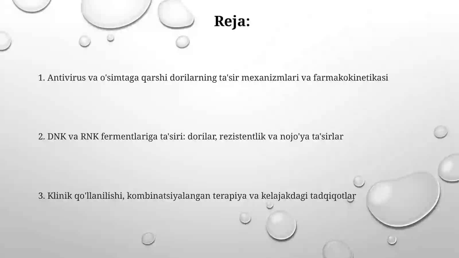 Viruslar va o'smalarga qarshi dorivorlarta'siridan DNK va RNK fermentlariga nisbatan 2