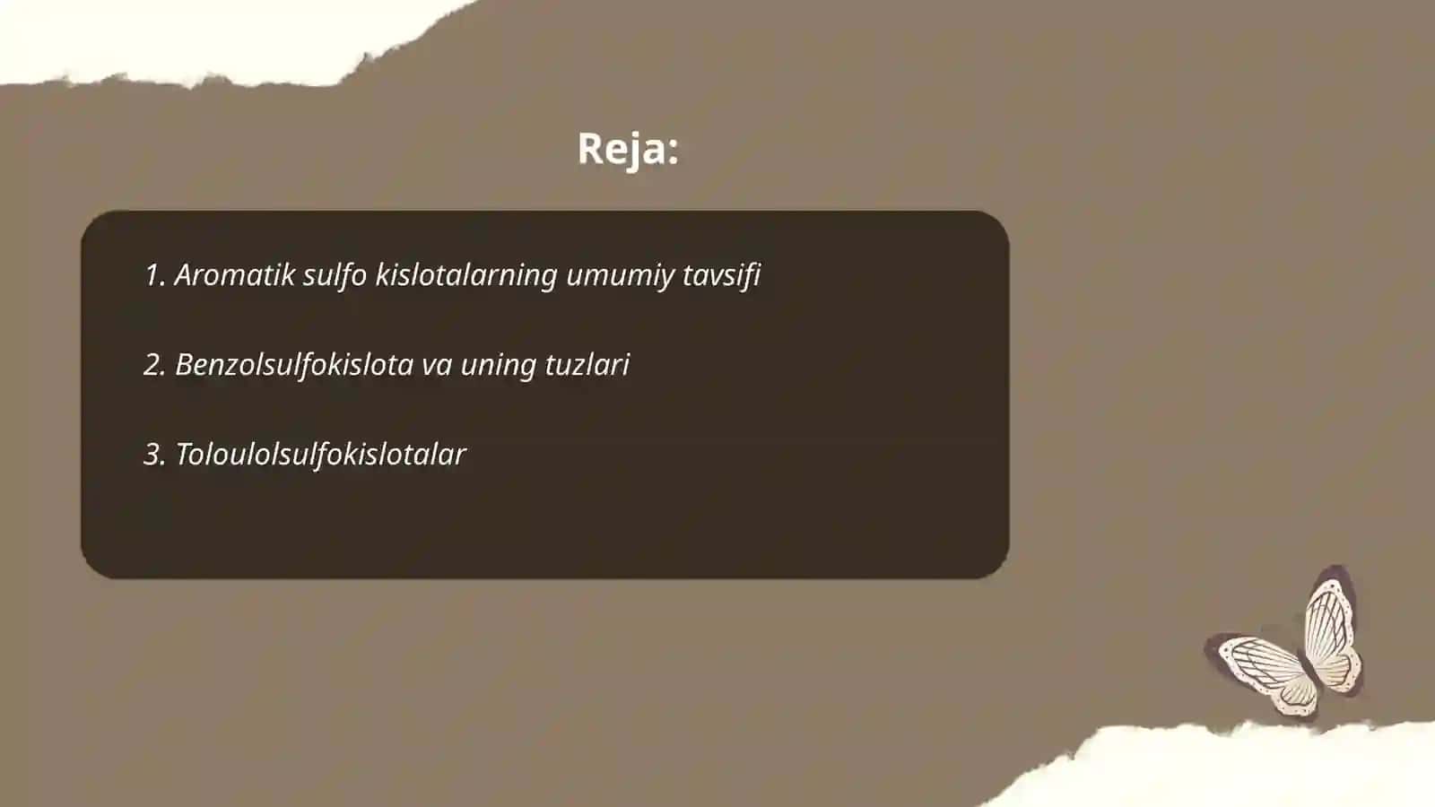 Aromatik sulfokislotalar va ularning xususiyatlari 2