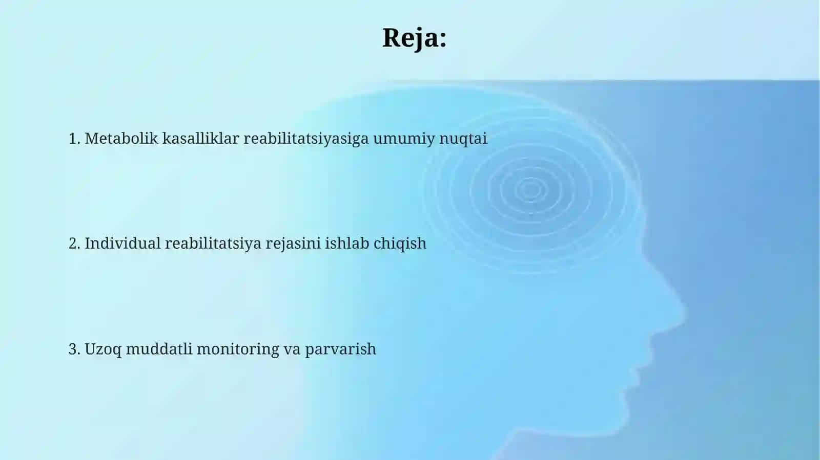 Moddalar almashinuvi bilan ogʻrigan bemorarning reabilitatsiyasi 2