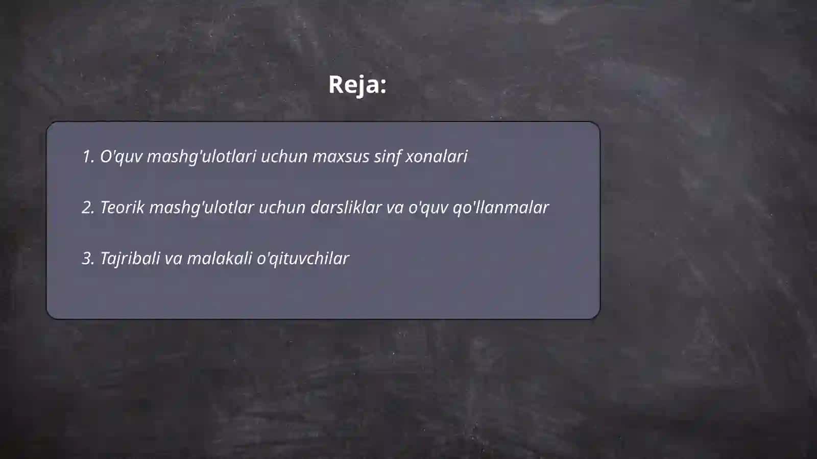 Haydovchilarni tayyorlashga ixtisoslashgan avtomaktablarda o’quv dasturlarini amalga oshirish uchun talab etiladigan sharoitlar 2