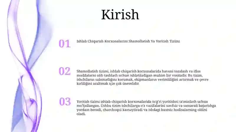 Ishlab Chiqarish Korxonalarini Shamollatish Va Yoritish Tizimi 2