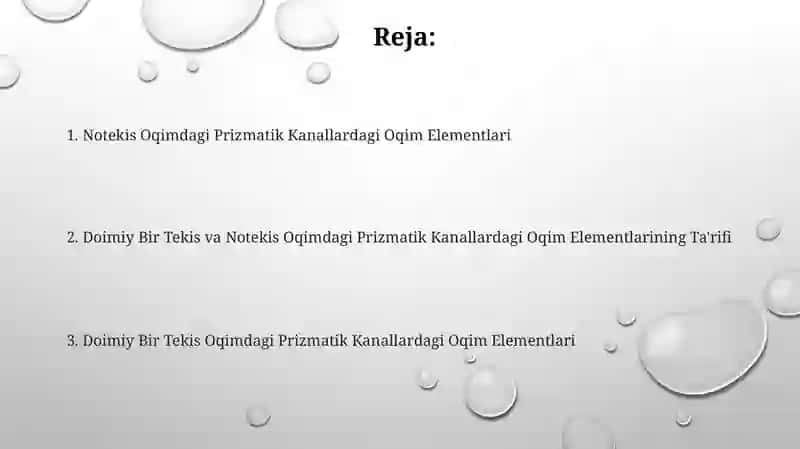 Notekis Oqimdagi Prizmatik Kanallardagi Oqim Elementlari 2