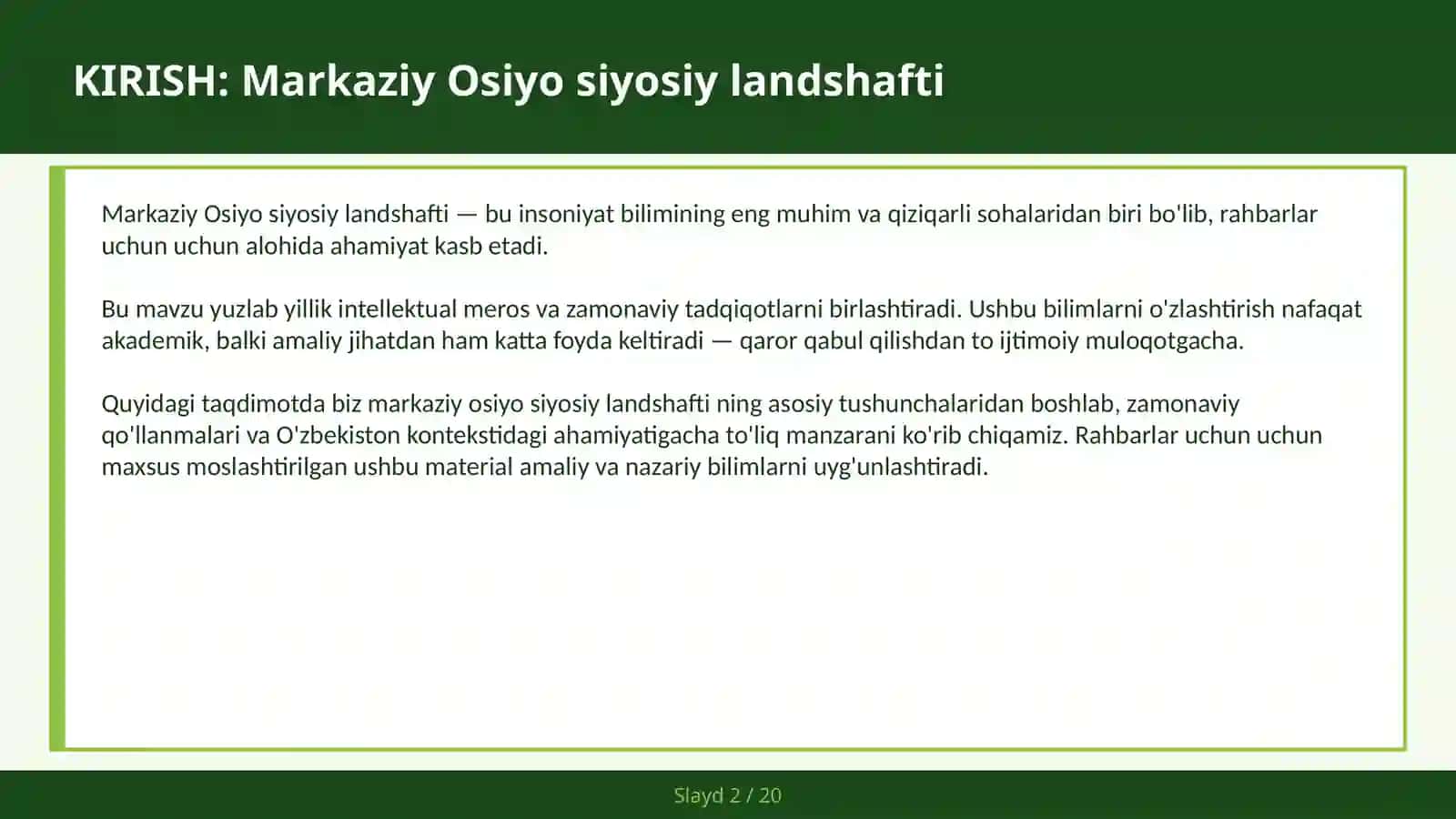 MARKAZIY OSIYO SIYOSIY LANDSHAFTI 2