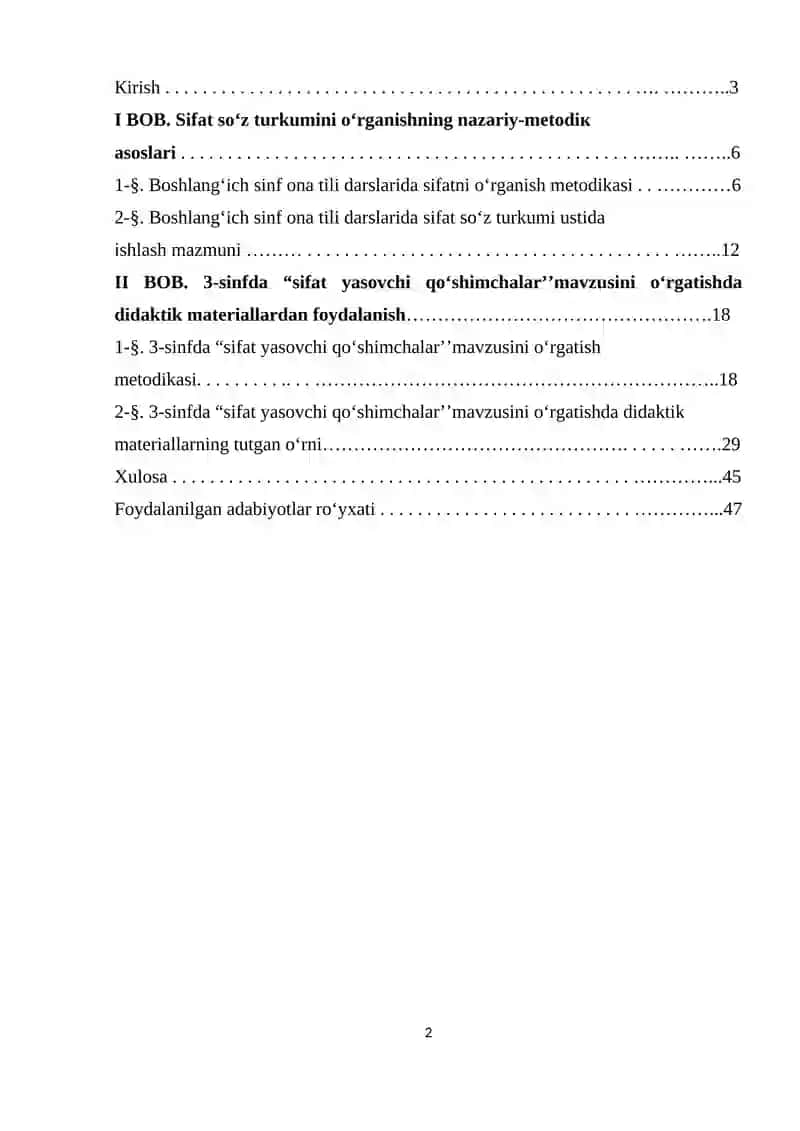 3-sinfda “sifat yasovchi qo‘shimchalar’’mavzusini o‘rgatishda didaktik materiallardan foydalanish 2
