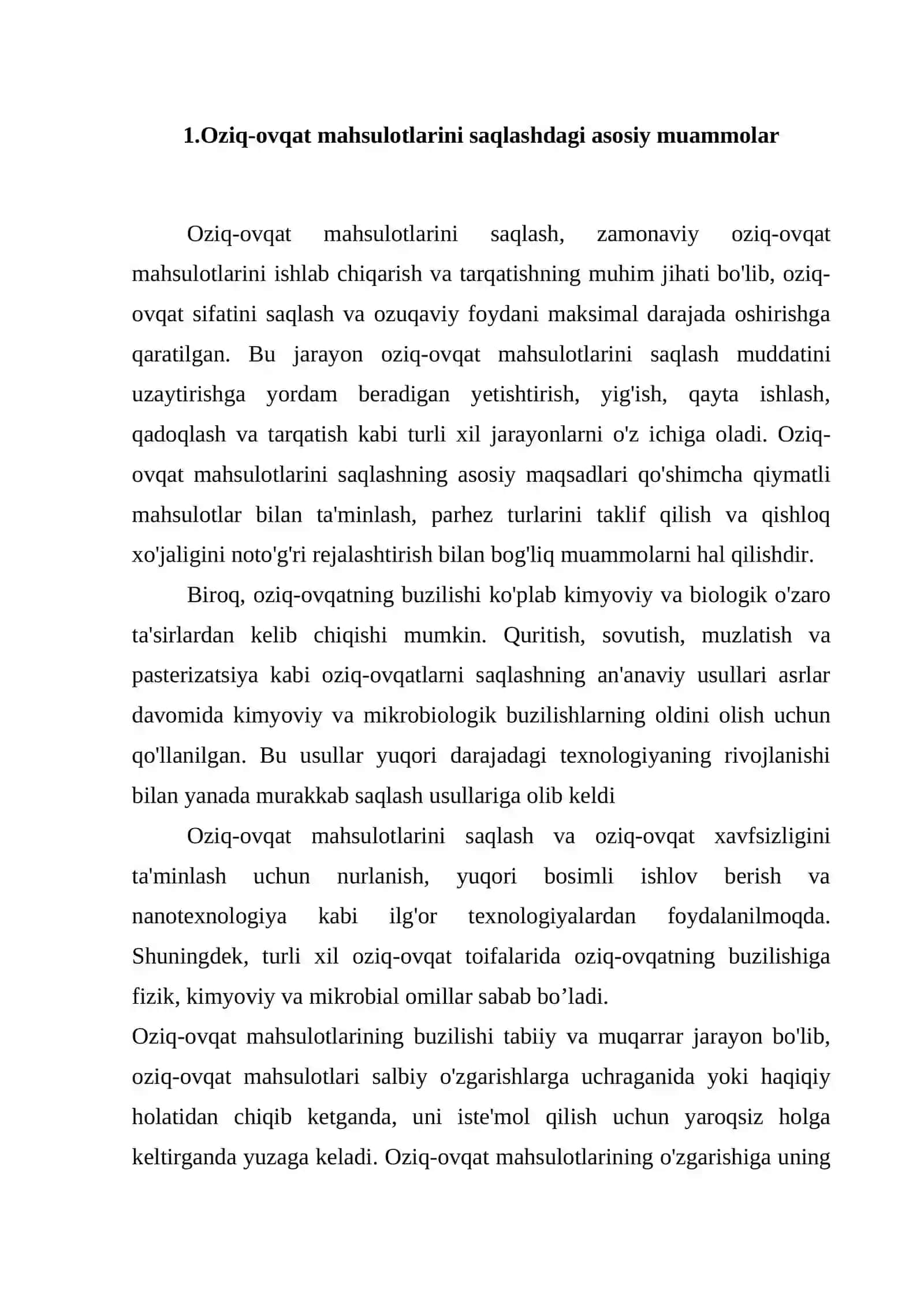 Oziq-ovqat mahsulotlrini tashishda va saqlashda qoyiladiga. Talablar 2