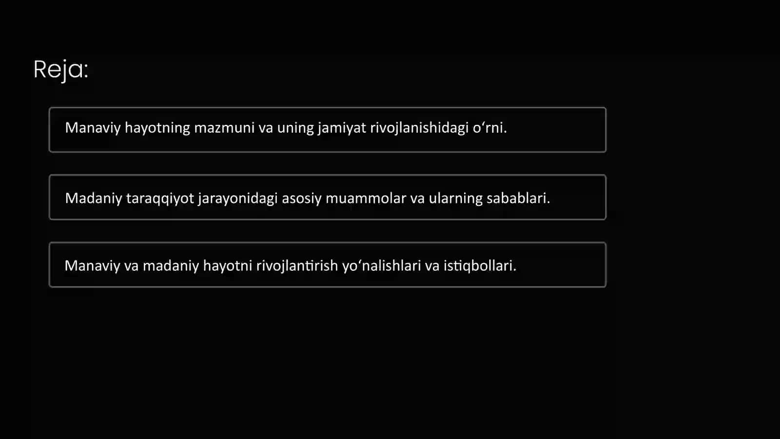 Ma’naviy Hayotdagi O‘zgarishlar va Madaniy Taraqqiyot Muammolari 2