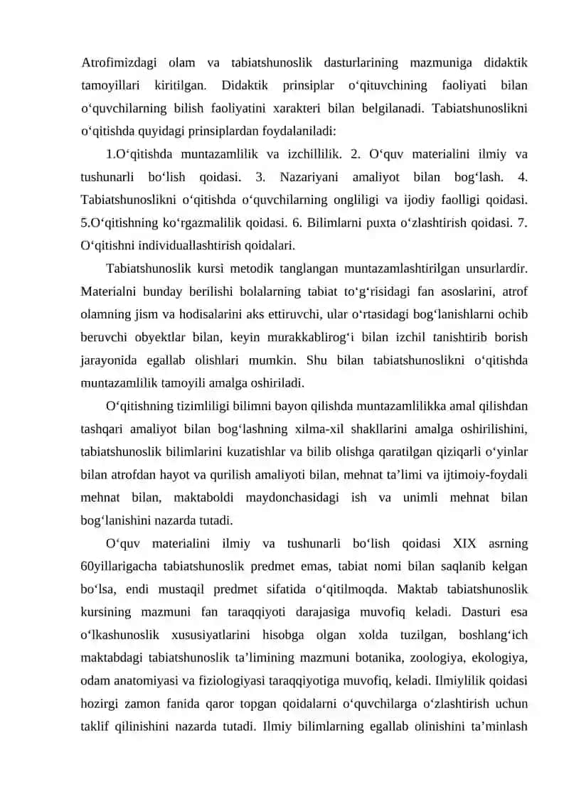 Atrofimizdagi olam dasturi va darsligini oʻrganish 2