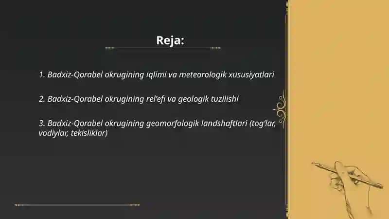 Badxiz-Qorabel okrugiga tabiiy geagrafik tavsiv 2