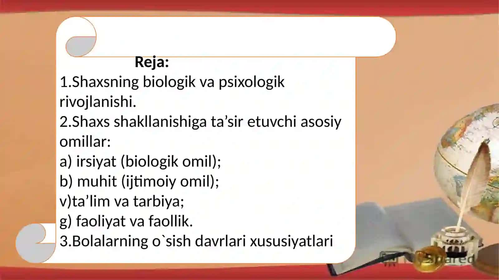 Rivojlanish va o‘sish. Shaxs rivojlanishi 2