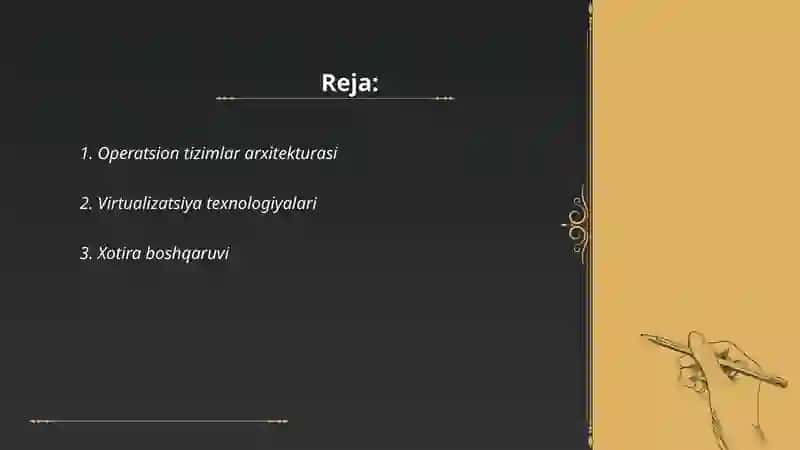 Operatsion tizimlar arxitekturasi 2