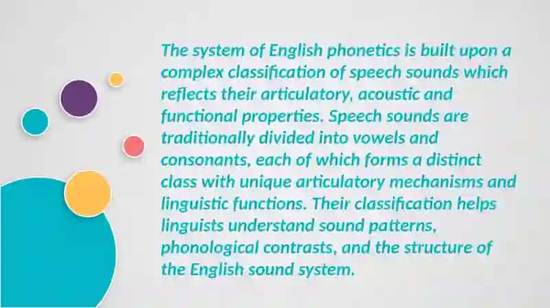 The Classification of English Speech Sounds 2