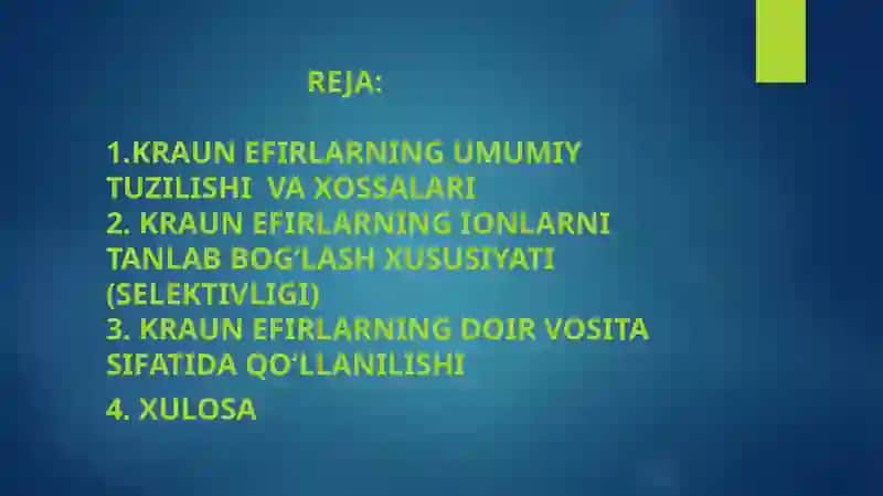 KRAUN EFIRLAR-DORI VOSITALARI SIFATIDA. 2