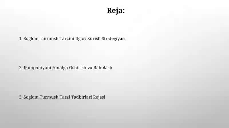 Jamoada sogʻlom turmush tarzini targʻibotini tashkil etish 2
