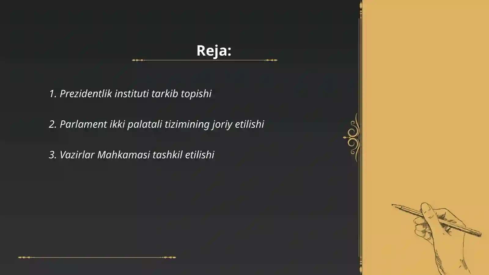 Prezidentlik instituti tarkib topishi 2