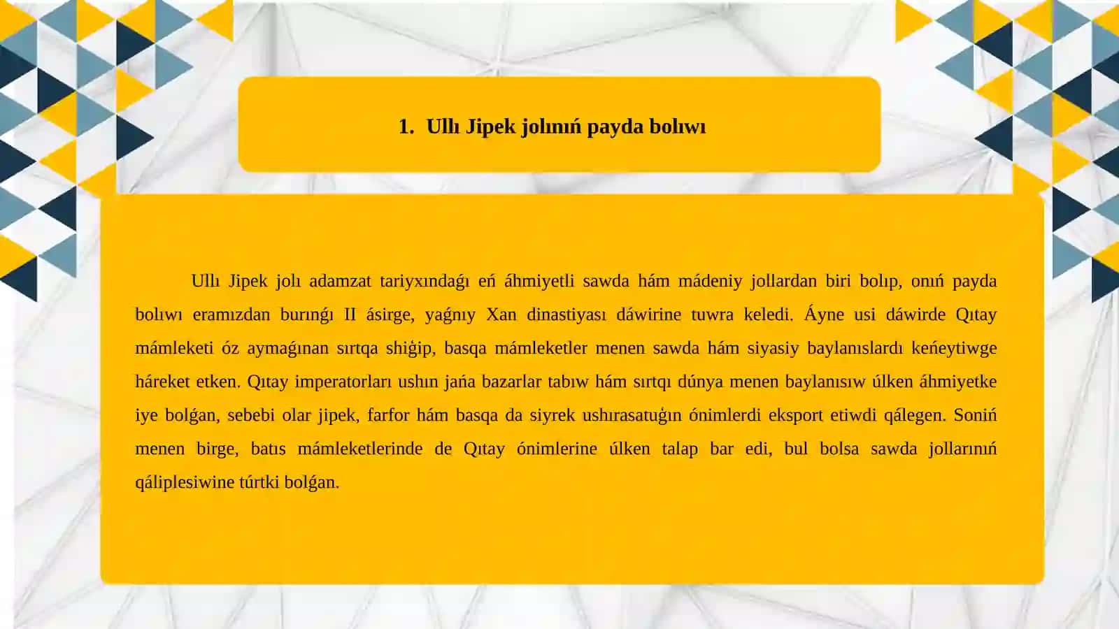 Ullı jipek jolı 2