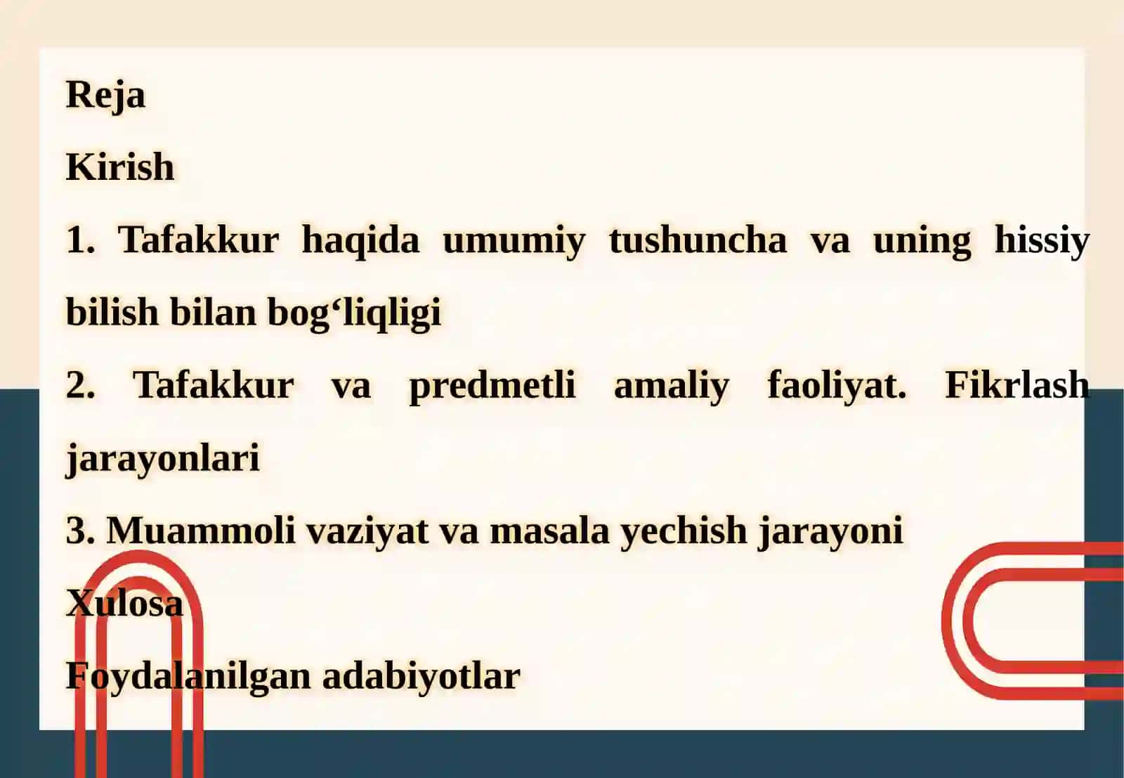 Tafakkur haqida umumiy tushuncha va uning hissiy bilish 2