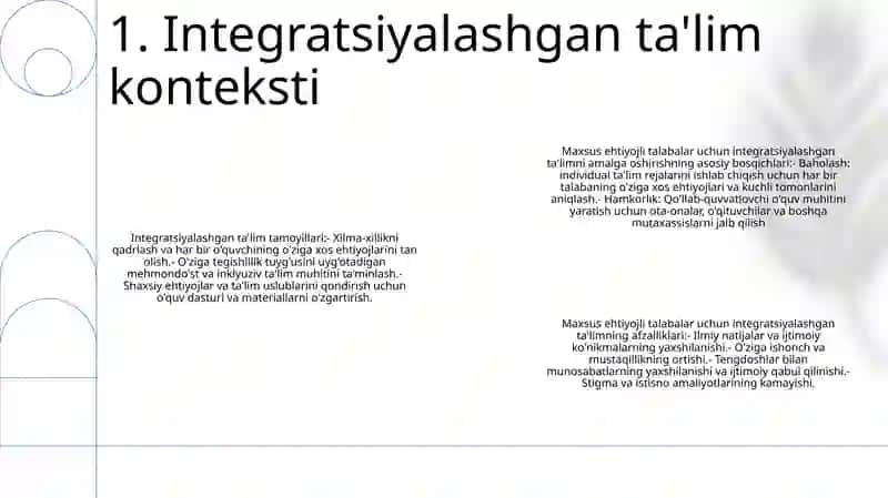 Integratsiyalashgan Ta'lim 2