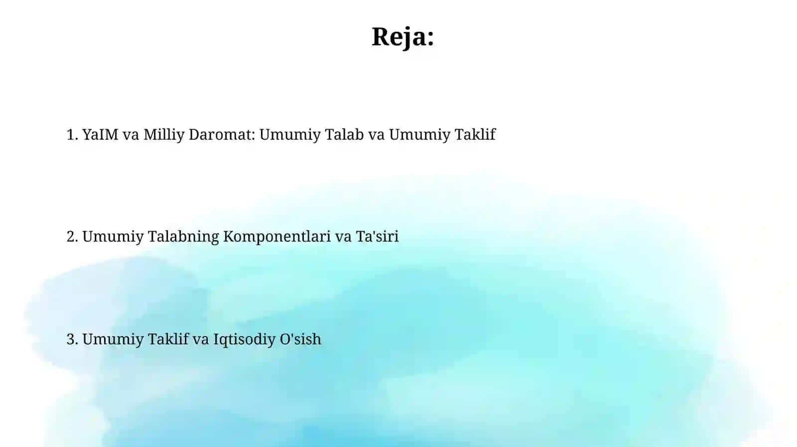 YaIM va Milliy Daromad Ta'rifi 2