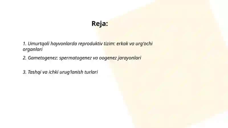 Umurtqali hayvonlarni koʻpayishi va rivojlanishi 2