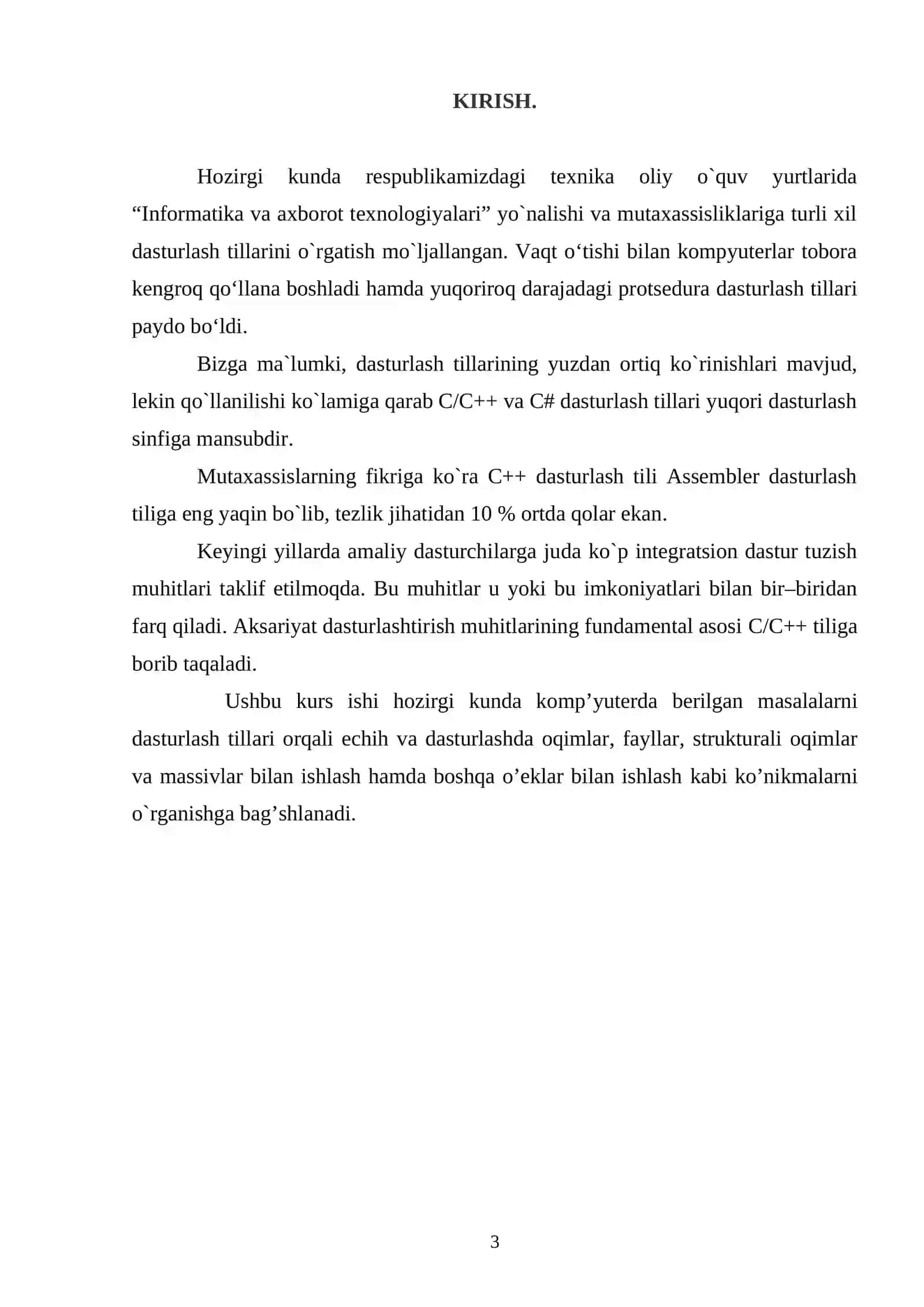 STANDART OQIMLAR BILAN ISHLASH 2