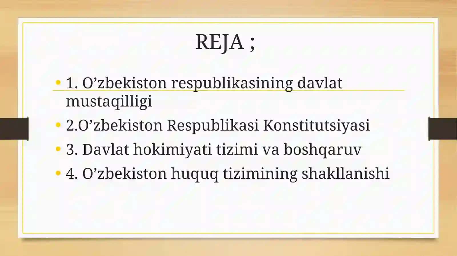 Mustaqillikka erishgandan keyin O’zbekiston davlati va huquqi 2