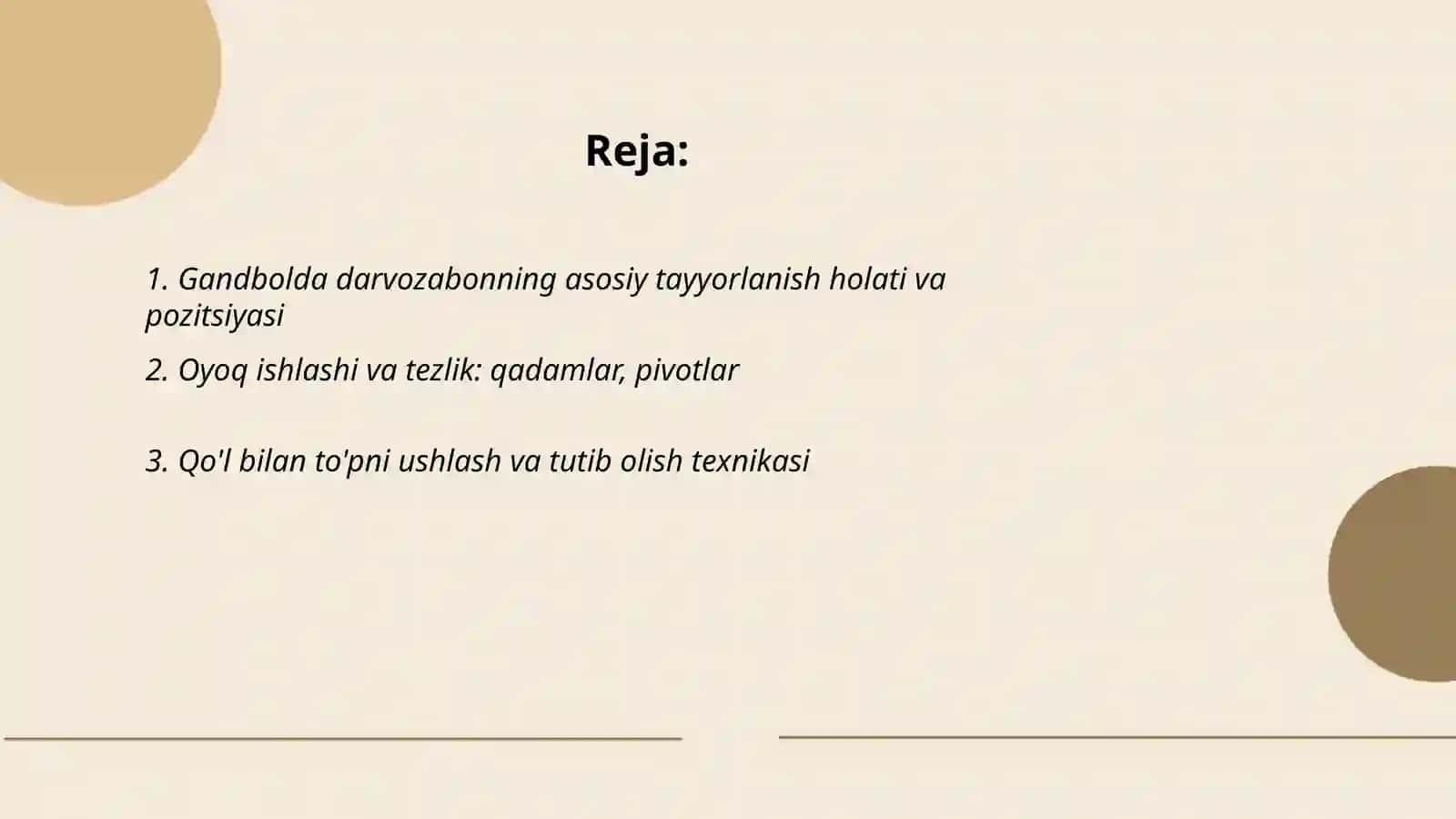 Gandbolda darvozabon o'yin texnikasi 2