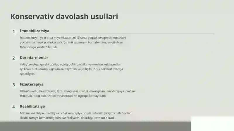 Umurtqapog‘onasi va orqa miyashikastlanishinidavolash 2