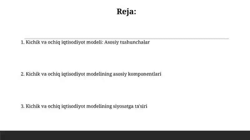 Kichik va ochiq iqtisodiyot modeli 2