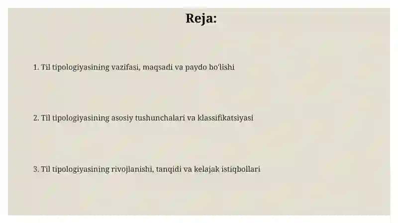 Til tipologiyasining vazifasi va maqsadi 2