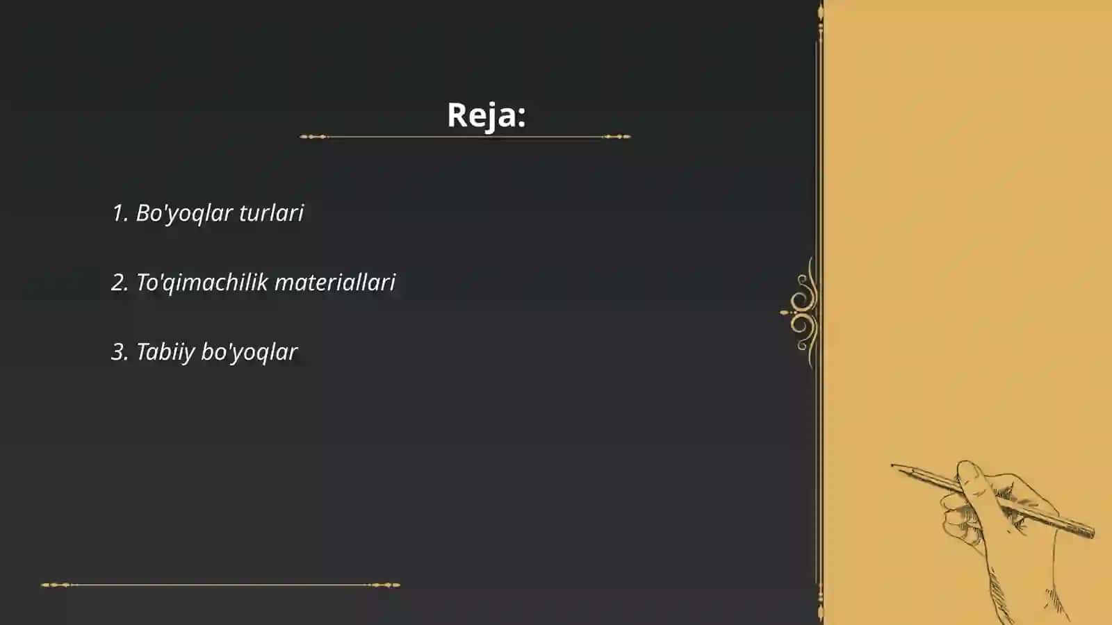 Bo'yoqlar turlari 2