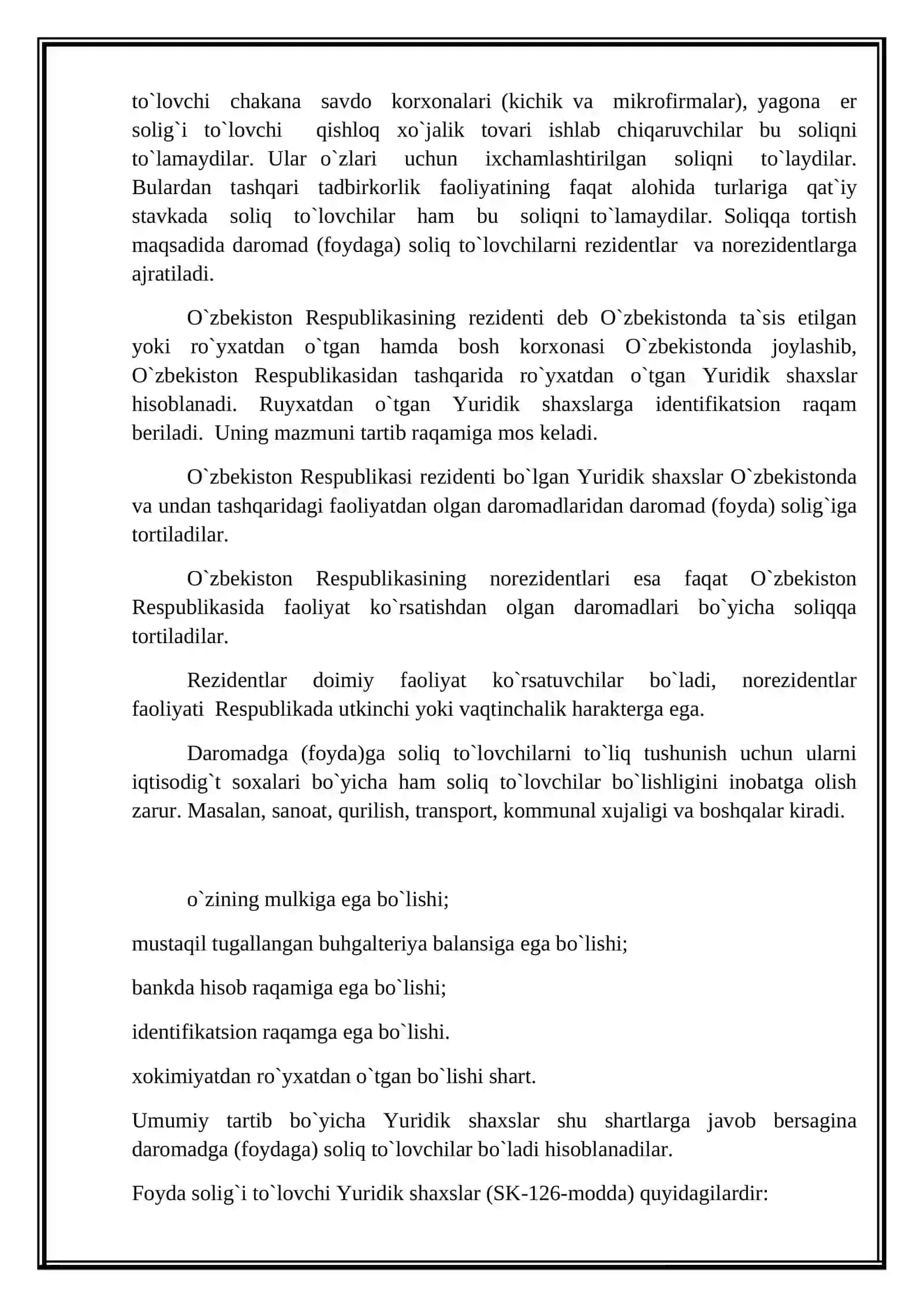 YURIDIK SOLIQ TÒLOVCHILAR BÒYICHA HUDUDLAR ARO DAVLAT SOLIQ INSPEKSIYASI TOGRISIDA NIZOM VA UNING TUZULMASI, ASOSIY VAZIFALARI VA FUNKSIYALARI 2