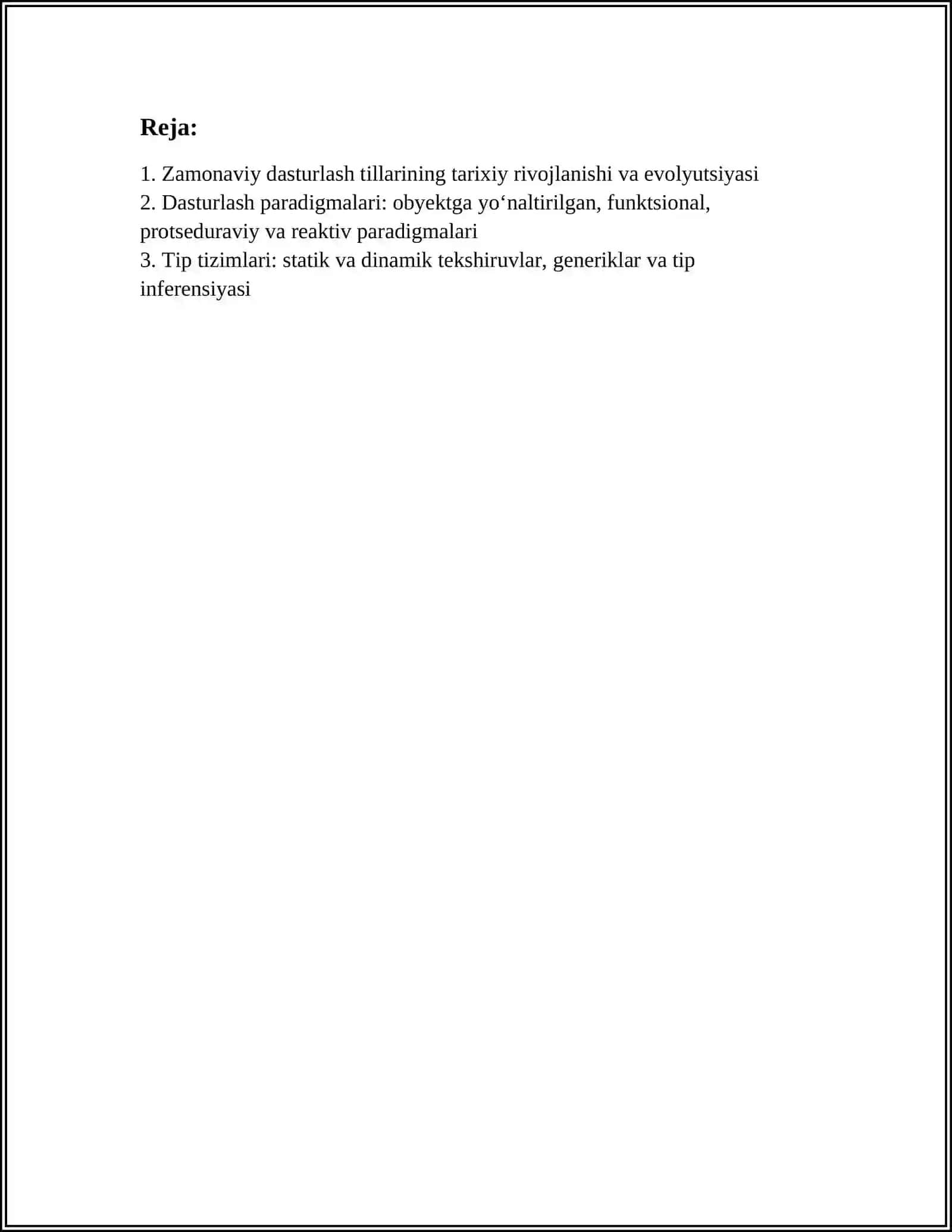 Zamonaviy Dasturlash Tillarining Tahlili 2